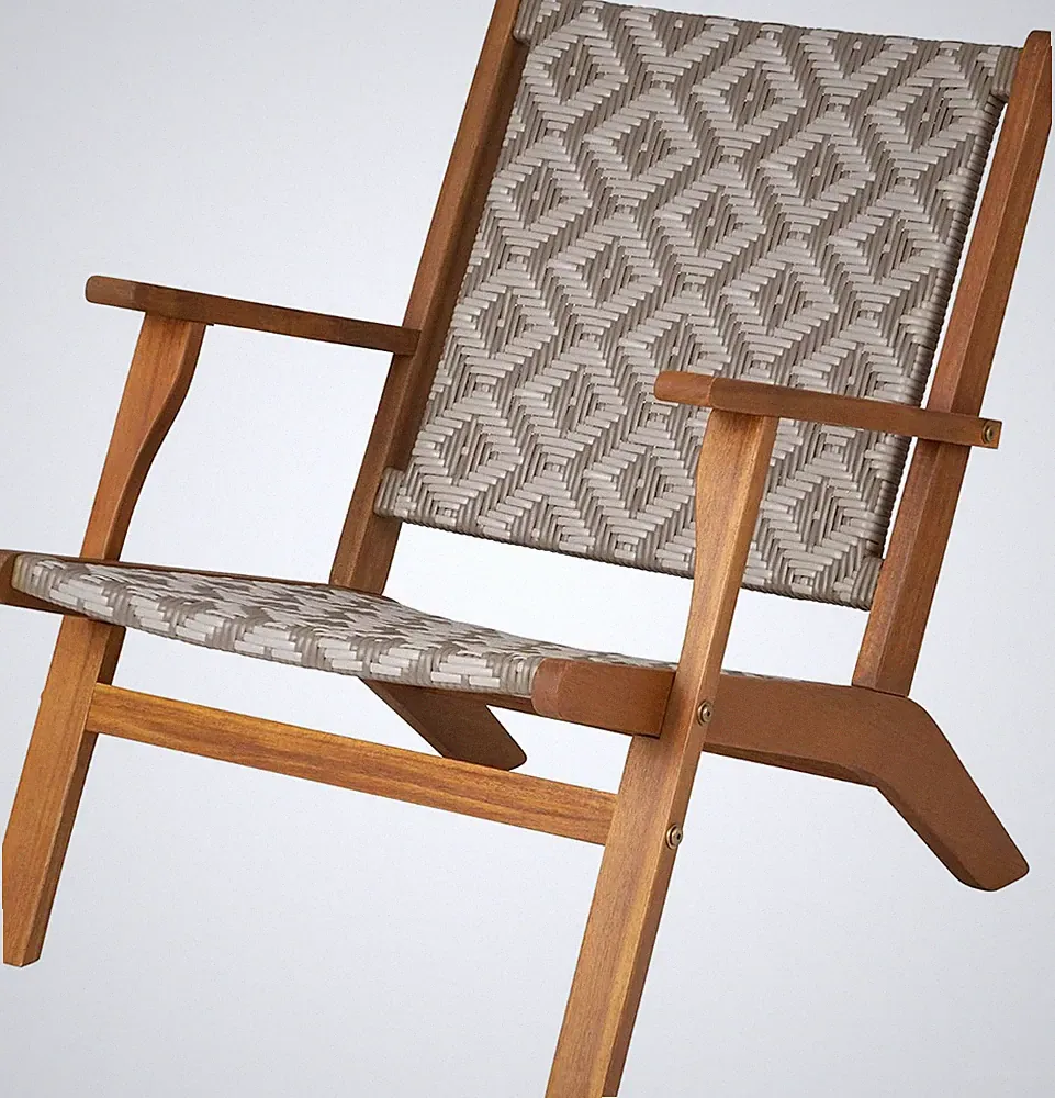 Vega Outdoor Reclining Chair - All Weather Wicker & Acacia Wood Comfort