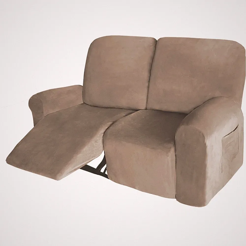 Velvet 6 Pieces Recliner Loveseat Cover Lazy Boy Recliner Slipcover for Home...