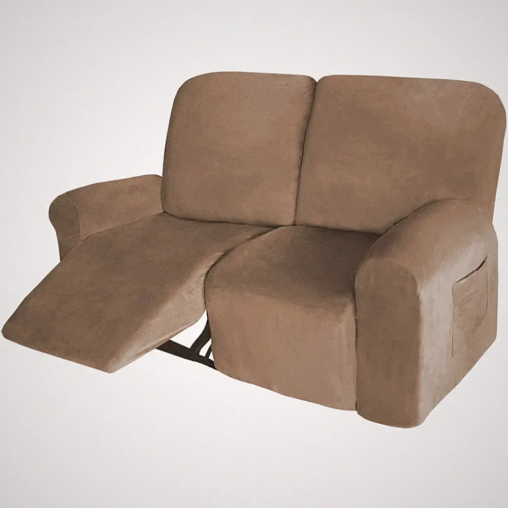Velvet 6 Pieces Recliner Loveseat Cover Lazy Boy Recliner Slipcover for Home...