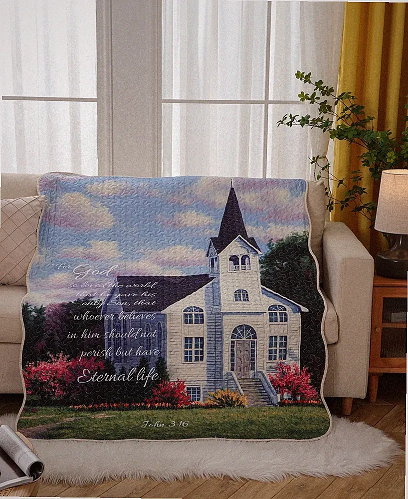 Virah Bella - John 3:16 - Lightweight Quilted Throw Blanket 50"x60"