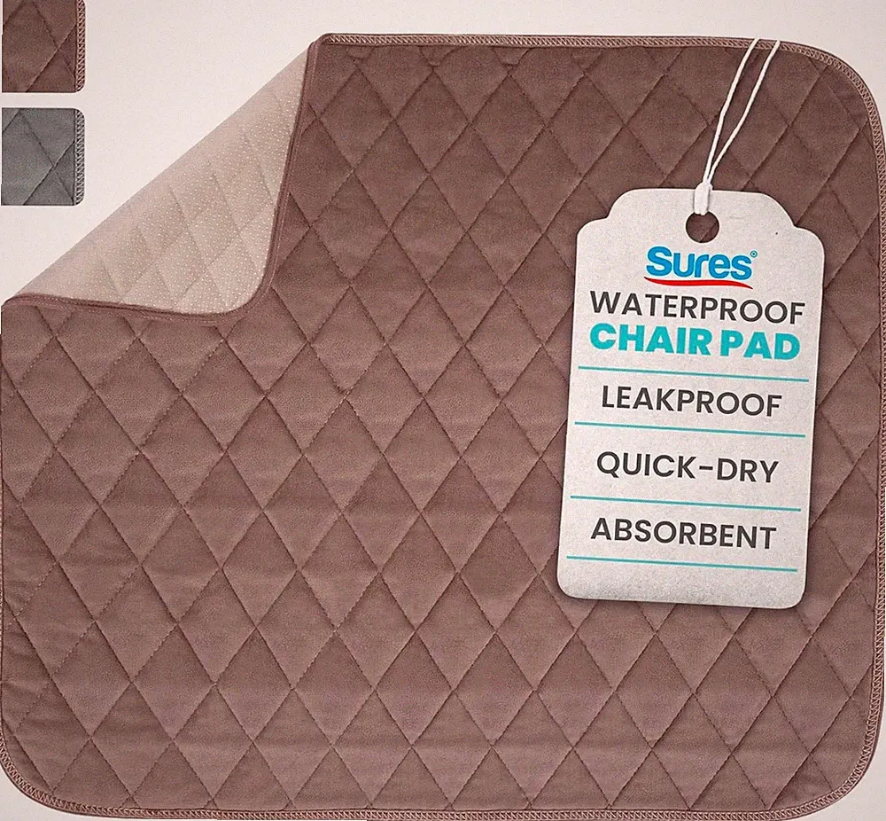 Waterproof Chair Pads for Incontinence (22" X 21") - Washable, Waterproof Seat P