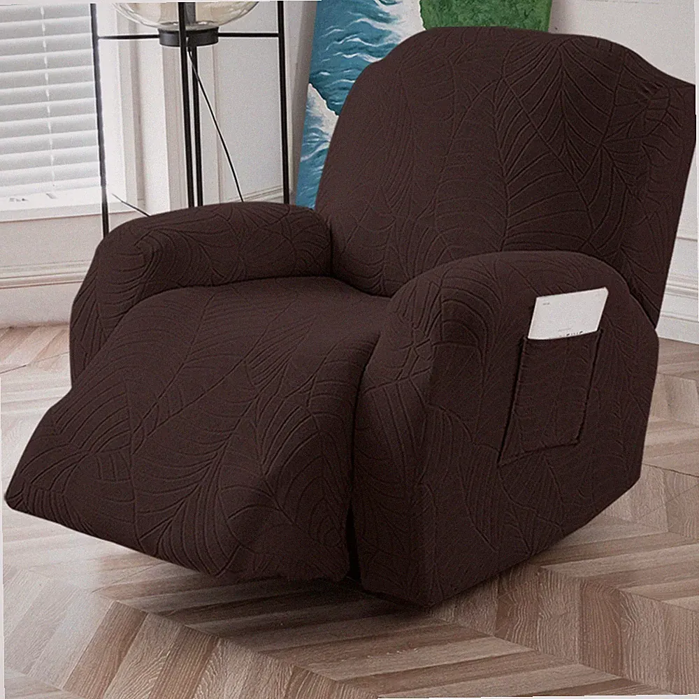 Waterproof leaf jacquard stretch recliner sofa cover, furniture protection