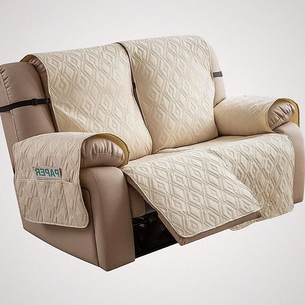 Waterproof non-slip warm recliner set 2 seats, furniture decoration protection