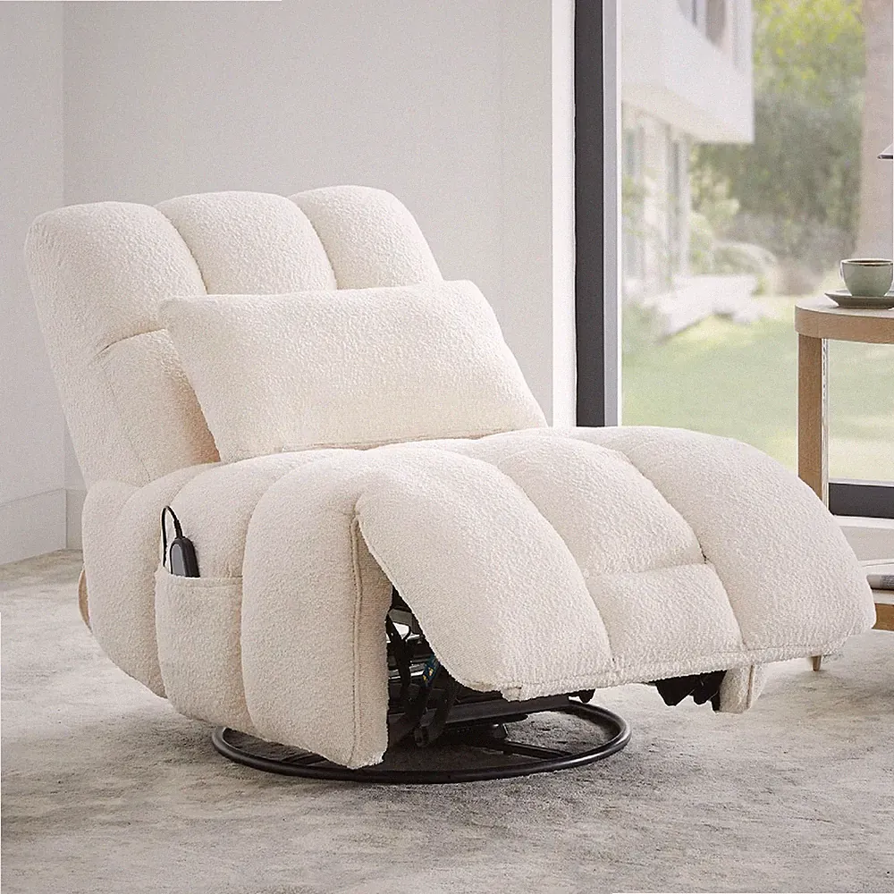 WATSON & WHITELY OVERSIZED POWER RECLINER CHAIR FOR ADULTS - CREAM