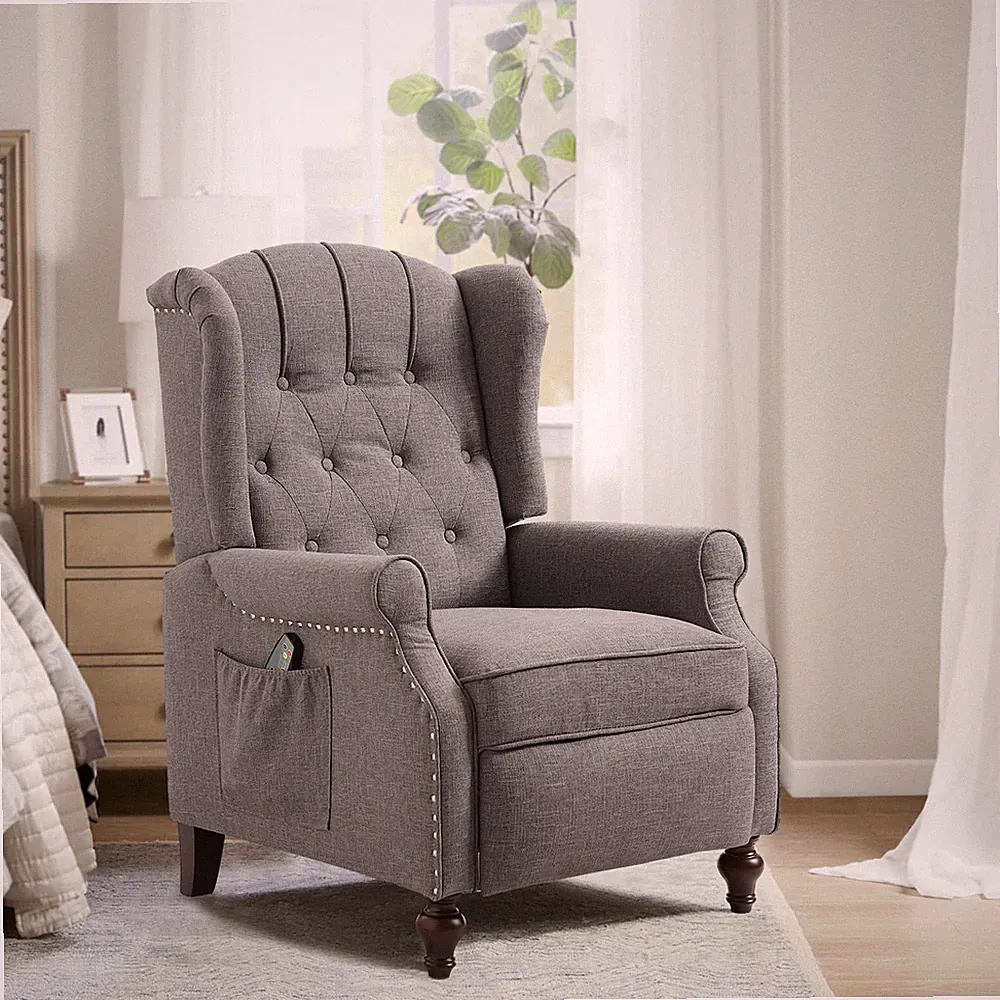 Wingback Recliner Chair Nailhead Trim ArmChair Accent Club Chair for Living Room