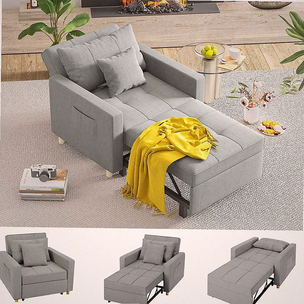 YODOLLA Convertible Sofa Bed 3-in-1 Pull out Arm Chair Folding Recliner Sleeper
