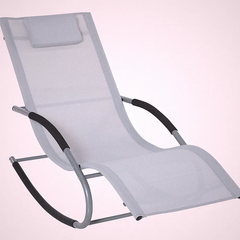 Zero Gravity Rocking Chair Outdoor Chaise Lounge Recliner Rocker for Patio Deck